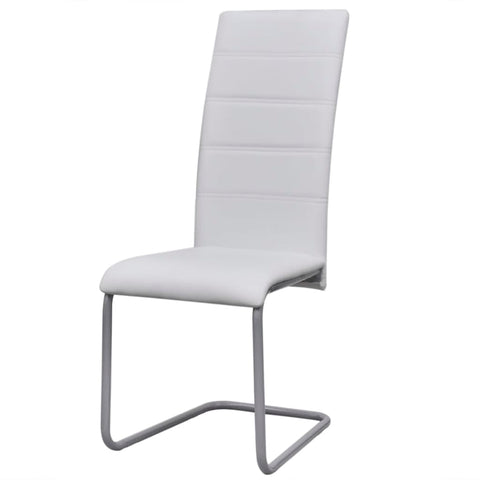 Dining Chairs 2 pcs White Leather