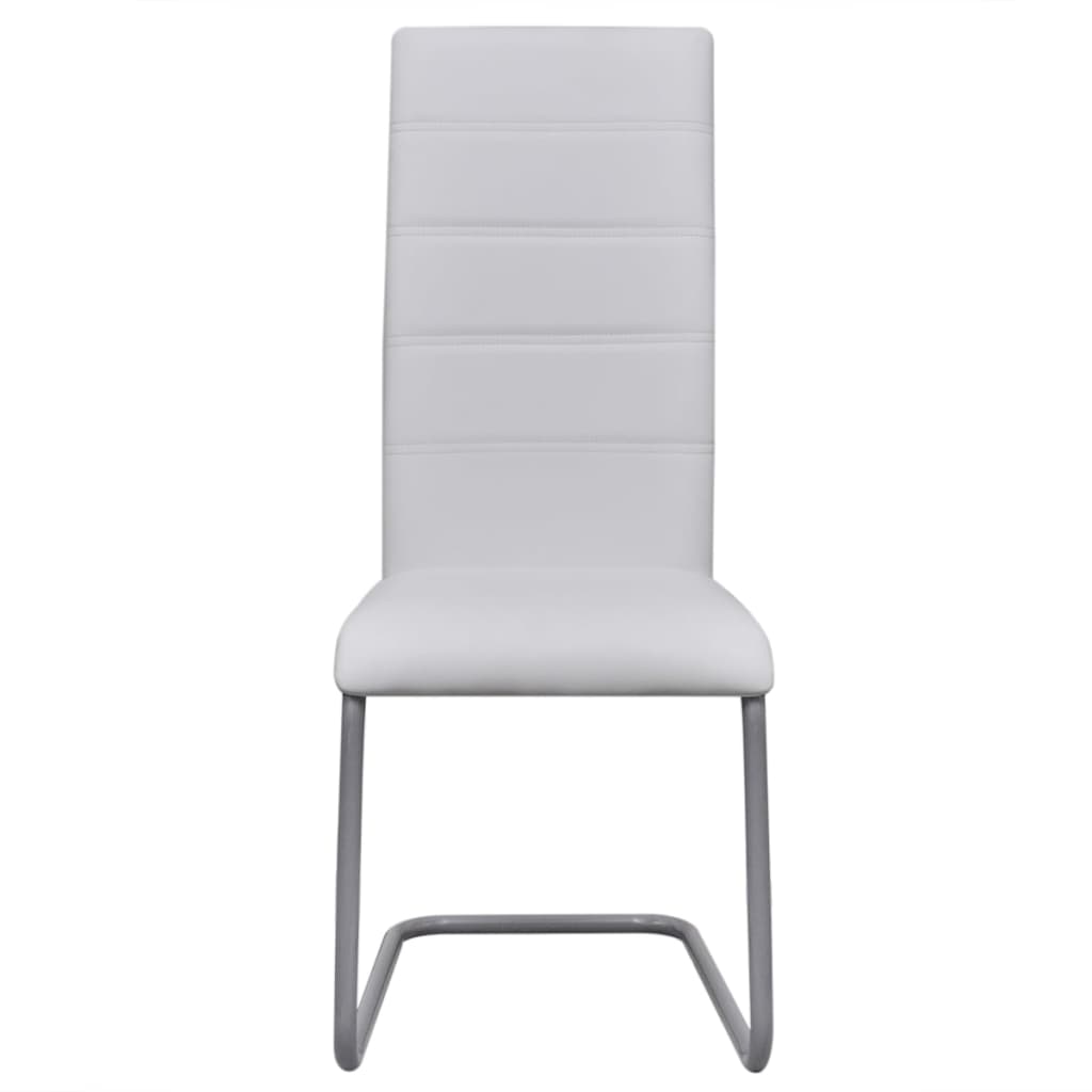 Dining Chairs 2 pcs White Leather