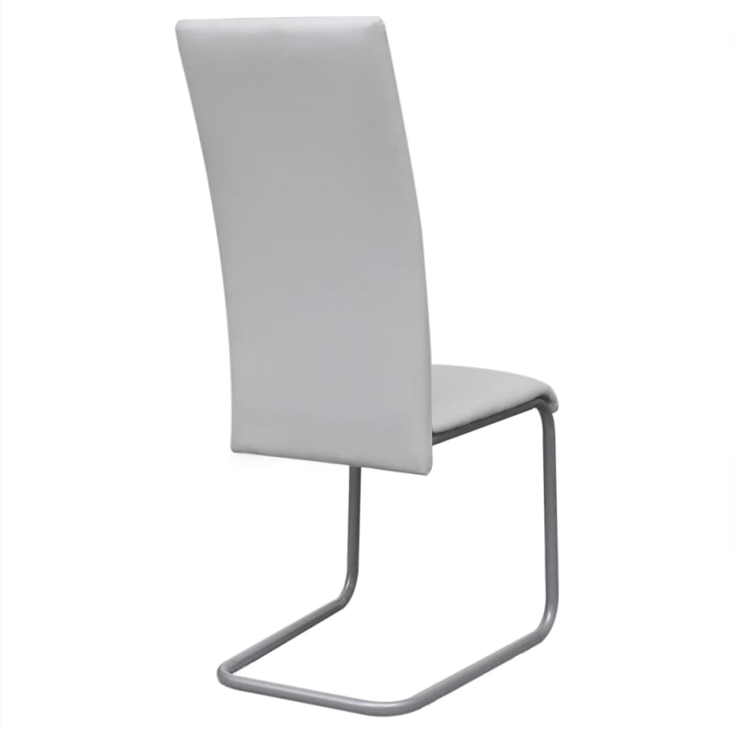 Dining Chairs 2 pcs White Leather