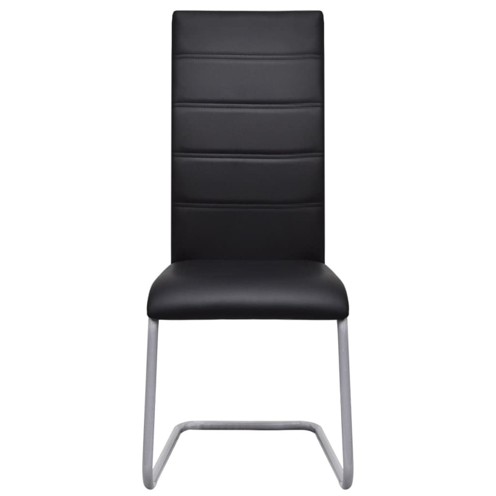 Dining Chairs 4 pcs Black Leather