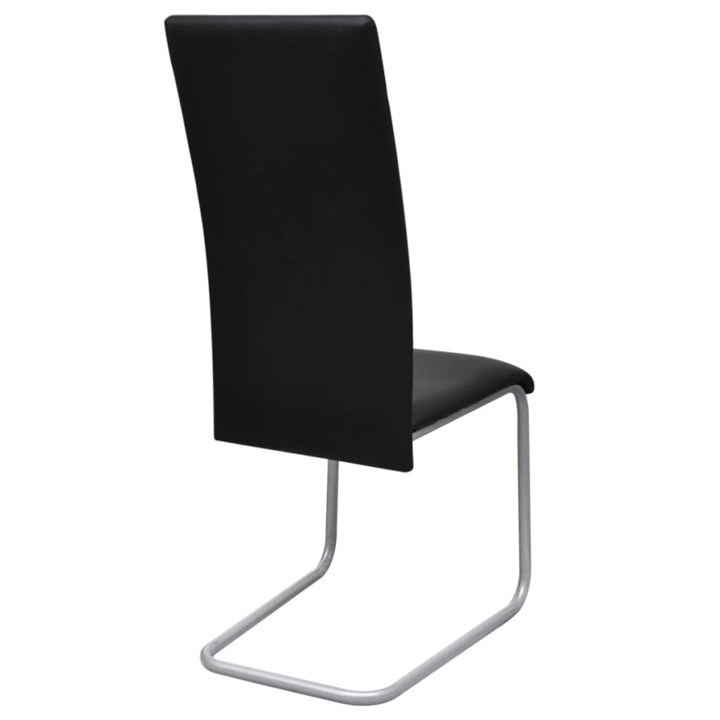 Dining Chairs 4 pcs Black Leather