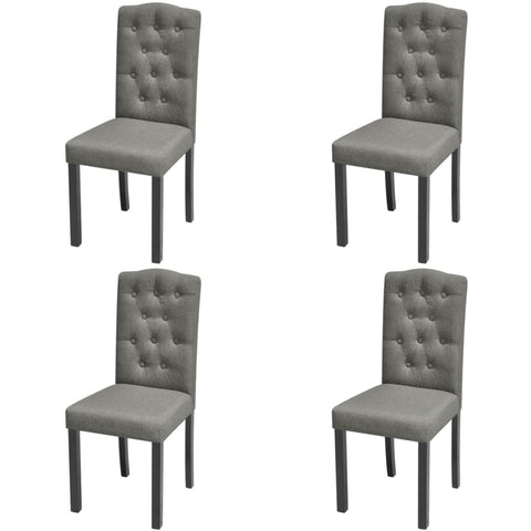 Dining Chairs 4 pcs Light Grey Fabric