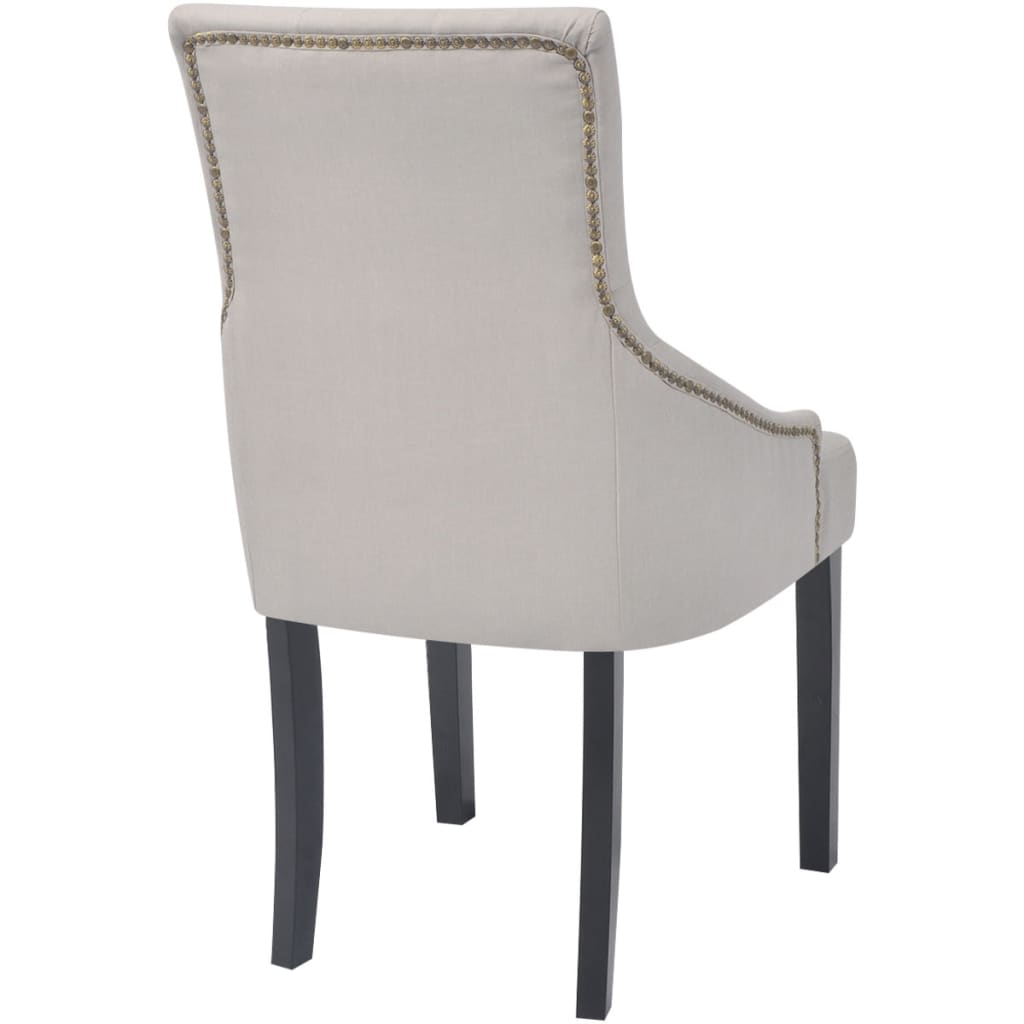 Dining Chairs 2 pcs Cream Fabric