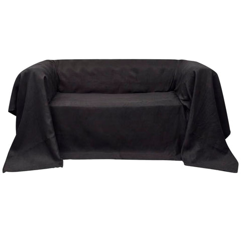 Micro-suede Couch Slipcover--Anthracite