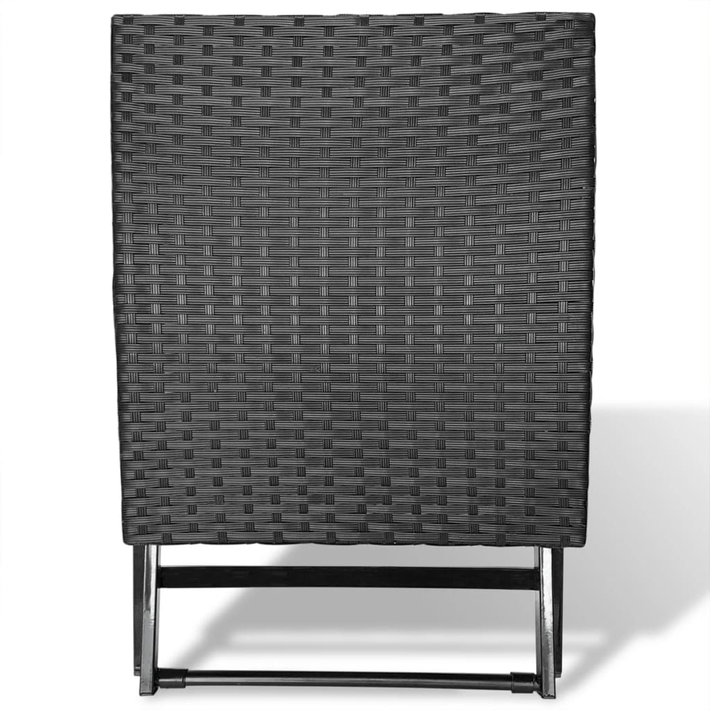 Folding Stool Poly Rattan Black