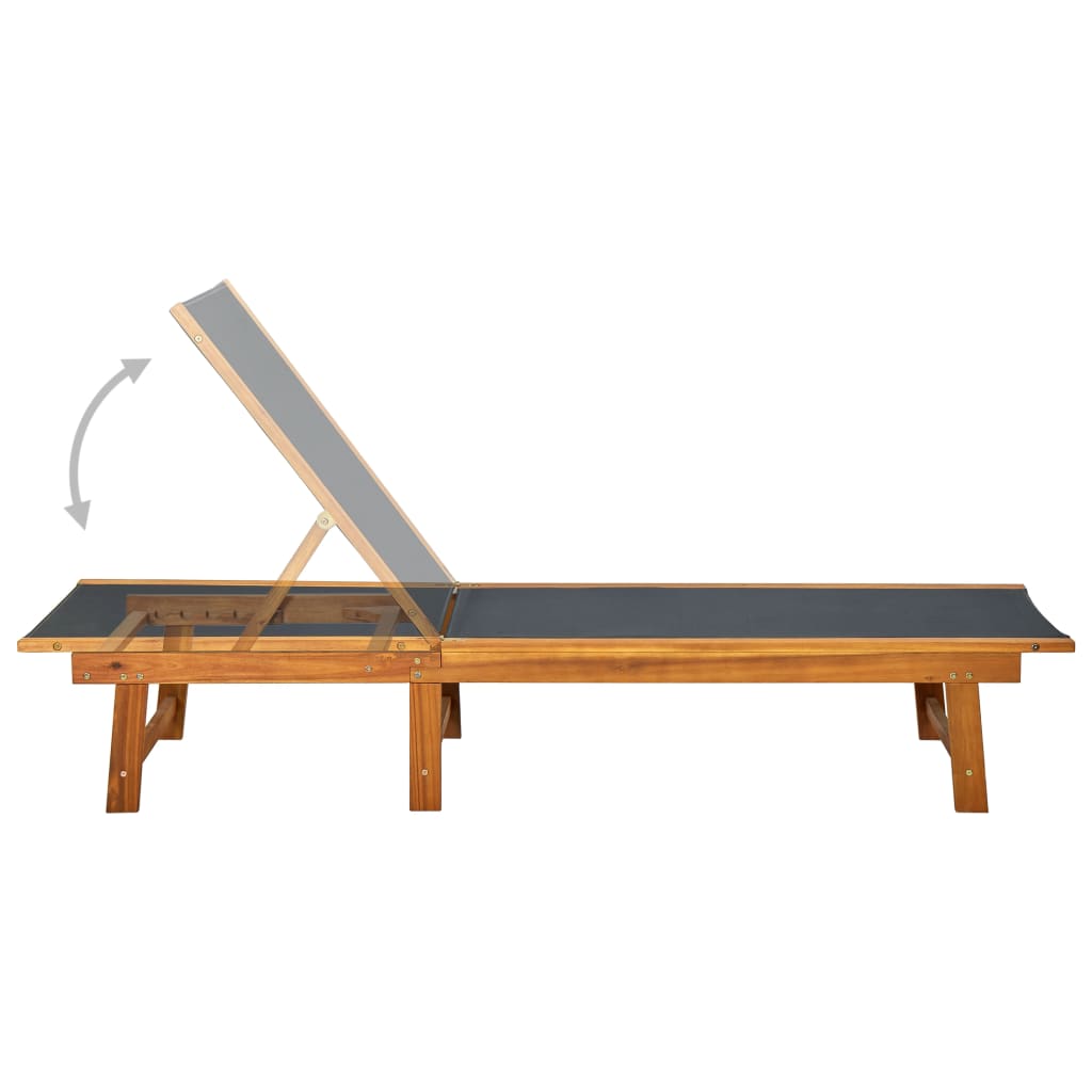 Sun Lounger Solid Acacia Wood