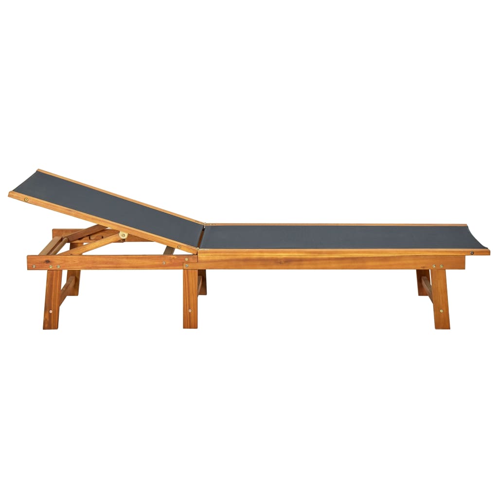 Sun Lounger Solid Acacia Wood