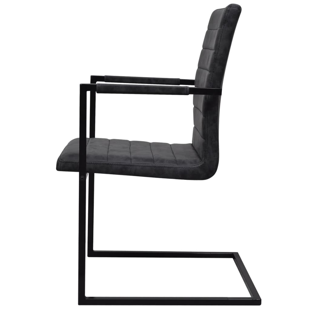 Dining Chairs 4 pcs faux Leather, Black