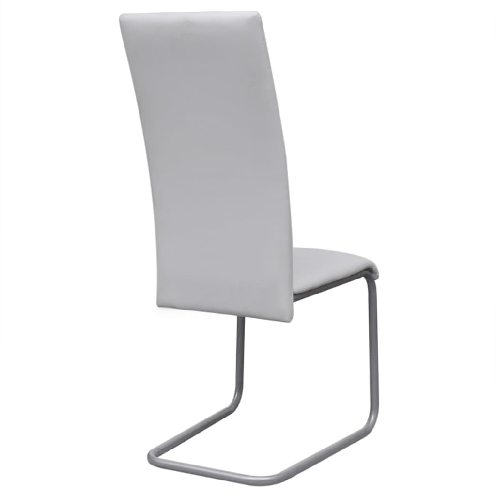 Dining Chairs 6 pcs White Leather