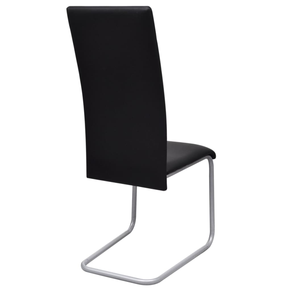 Dining Chairs 6 pcs Black Leather