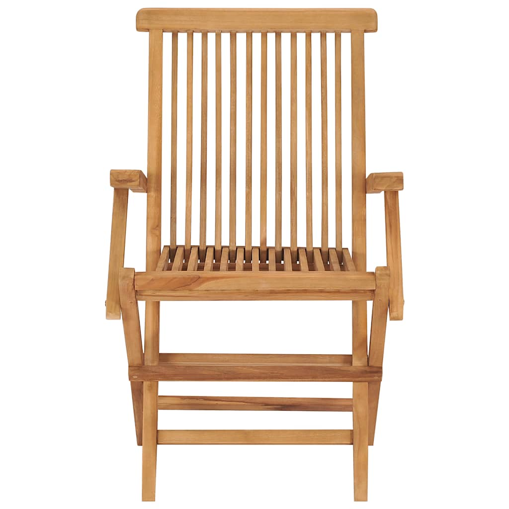 Folding Garden Chairs 2 pcs Solid Teak Wood