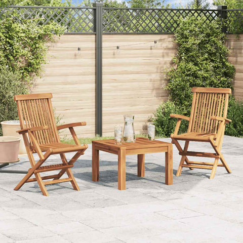 Folding Garden Chairs 2 pcs Solid Teak Wood