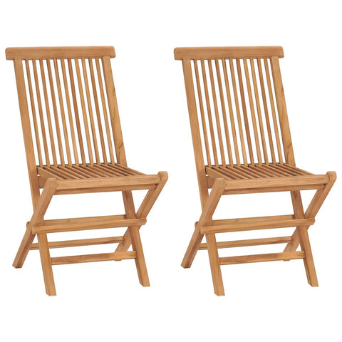 Folding Garden Chairs 2 pcs Solid Teak Wood