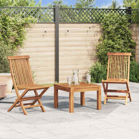 Folding Garden Chairs 2 pcs Solid Teak Wood