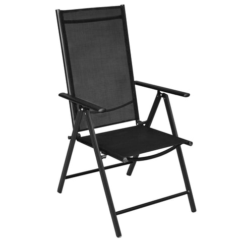 Folding Garden Chairs 2 pcs Aluminium and Textilene - Black