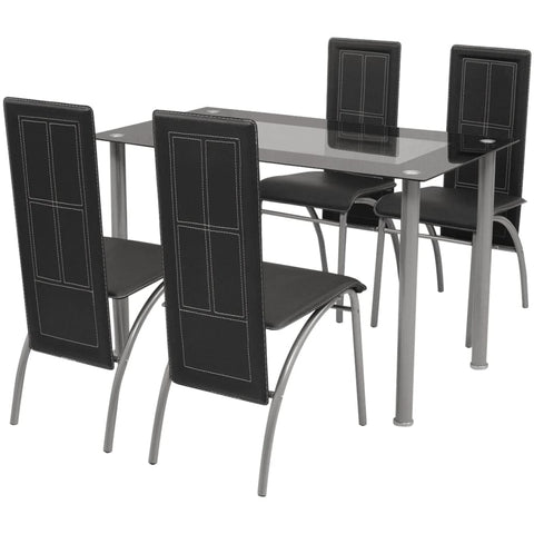 Five Piece Dining Set Black