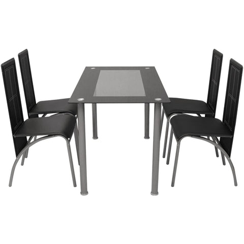 Five Piece Dining Set Black