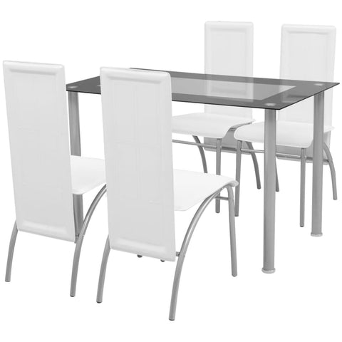 Five Piece Dining Set White