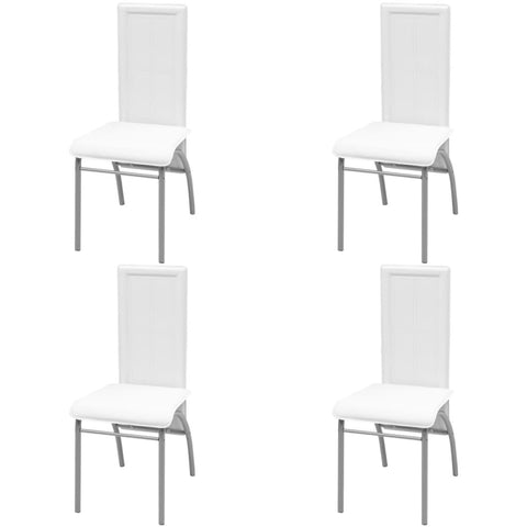 Dining 'Chairs 4 pcs White Faux Leather