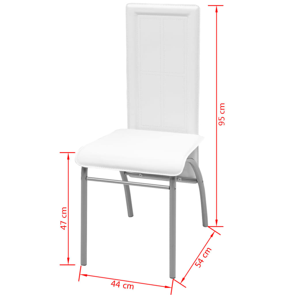 Dining 'Chairs 4 pcs White Faux Leather