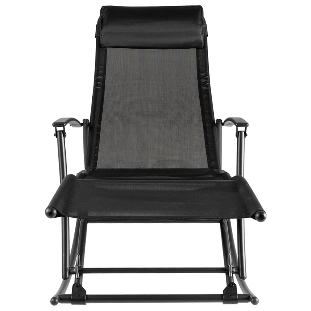 Garden Rocking Chair Steel and Textilene Black