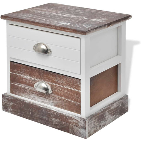 Bedside Cabinet Brown And White