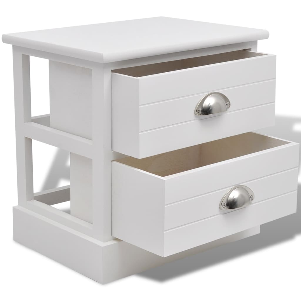 French Bedside Cabinets 2 Pcs White