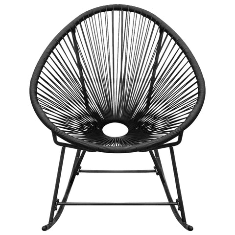 Outdoor Rocking Chair Black Poly Rattan