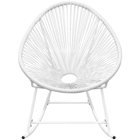 Outdoor Rocking Chair White Poly Rattan