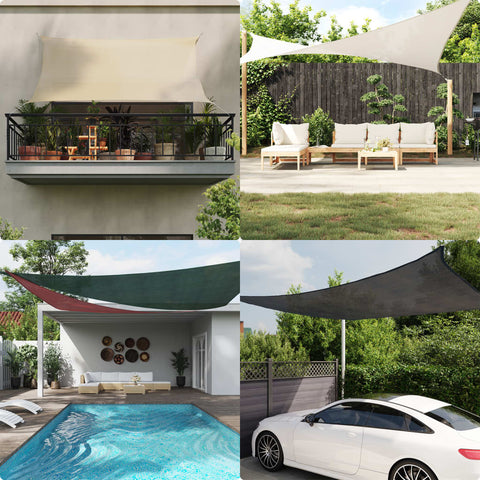 Sunshade Sail HDPE Triangular Cream