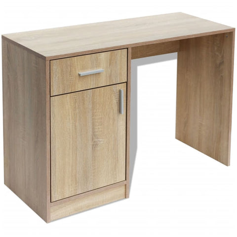 Desk with Drawer and Cabinet Oak