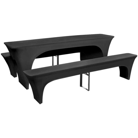 Three Piece Slipcover for Table/Benches Stretch Anthracite