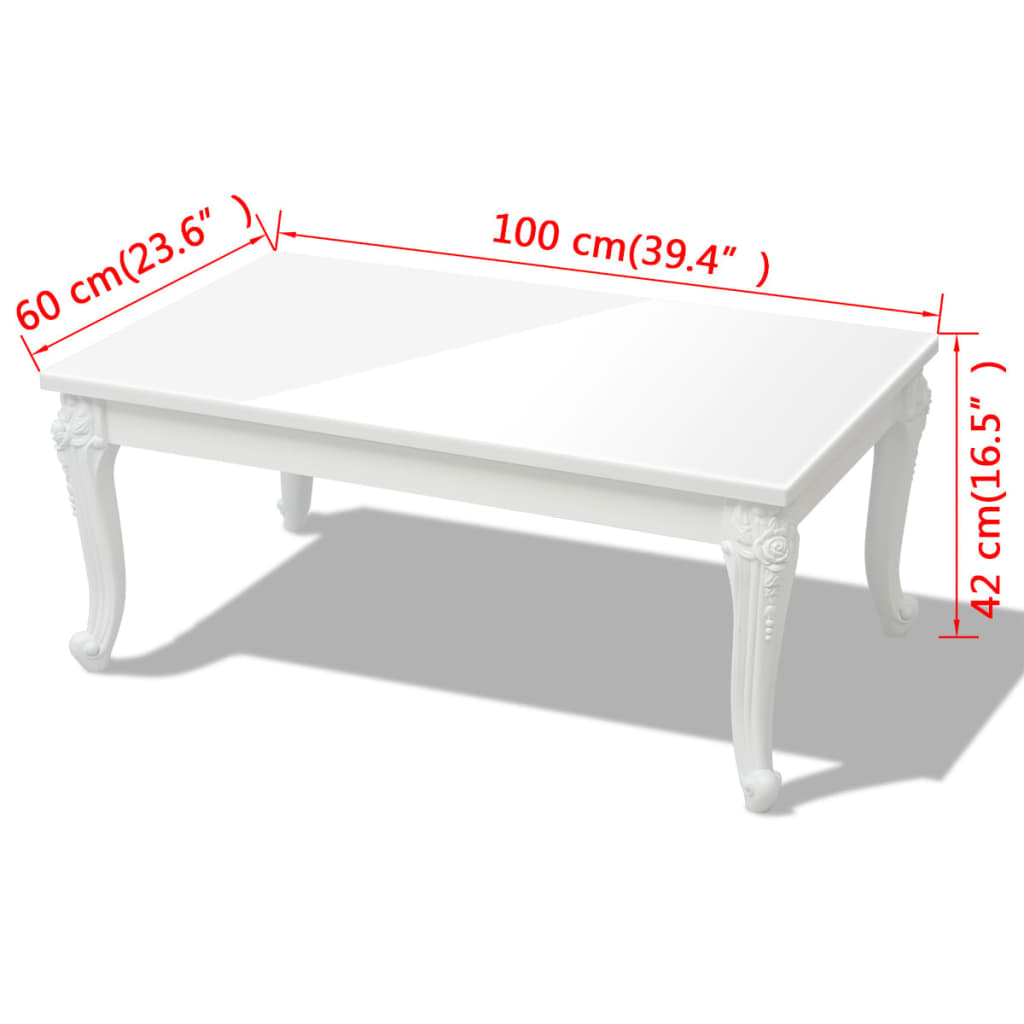 Coffee Table High Gloss White