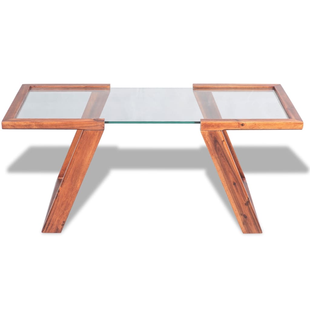 Coffee Table Solid Acacia Wood Brown