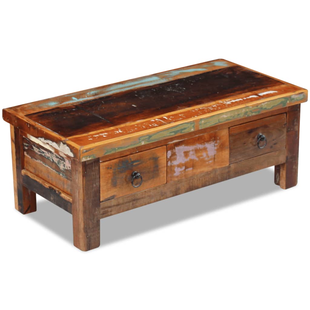 Coffee Table Drawers Solid Reclaimed Wood