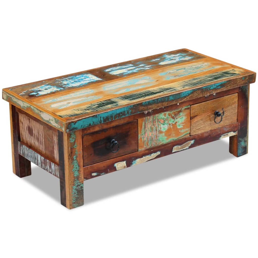 Coffee Table Drawers Solid Reclaimed Wood