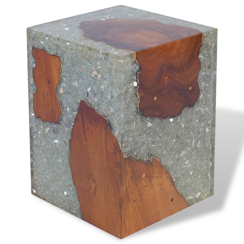 Stool Solid Teak Wood and Resin