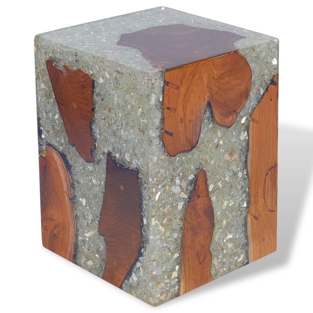 Stool Solid Teak Wood and Resin