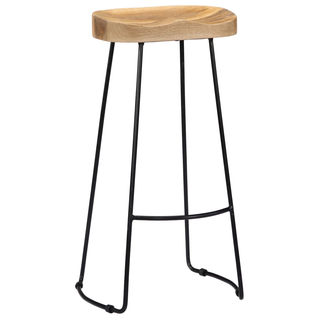 Bar Stools 2 Pcs Solid  Wood