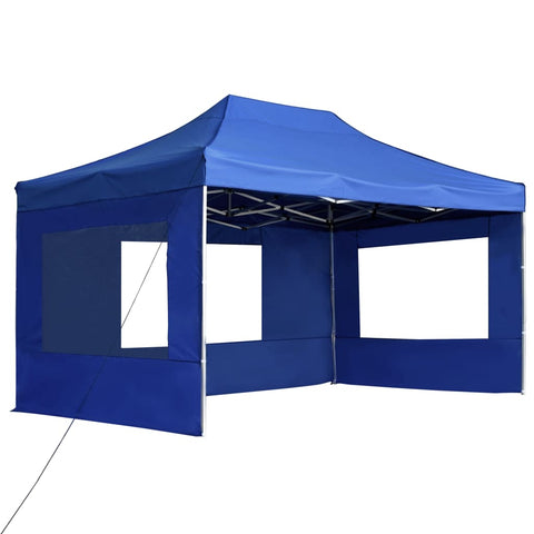 Professional Folding Party Tent with Walls Aluminium - Blue