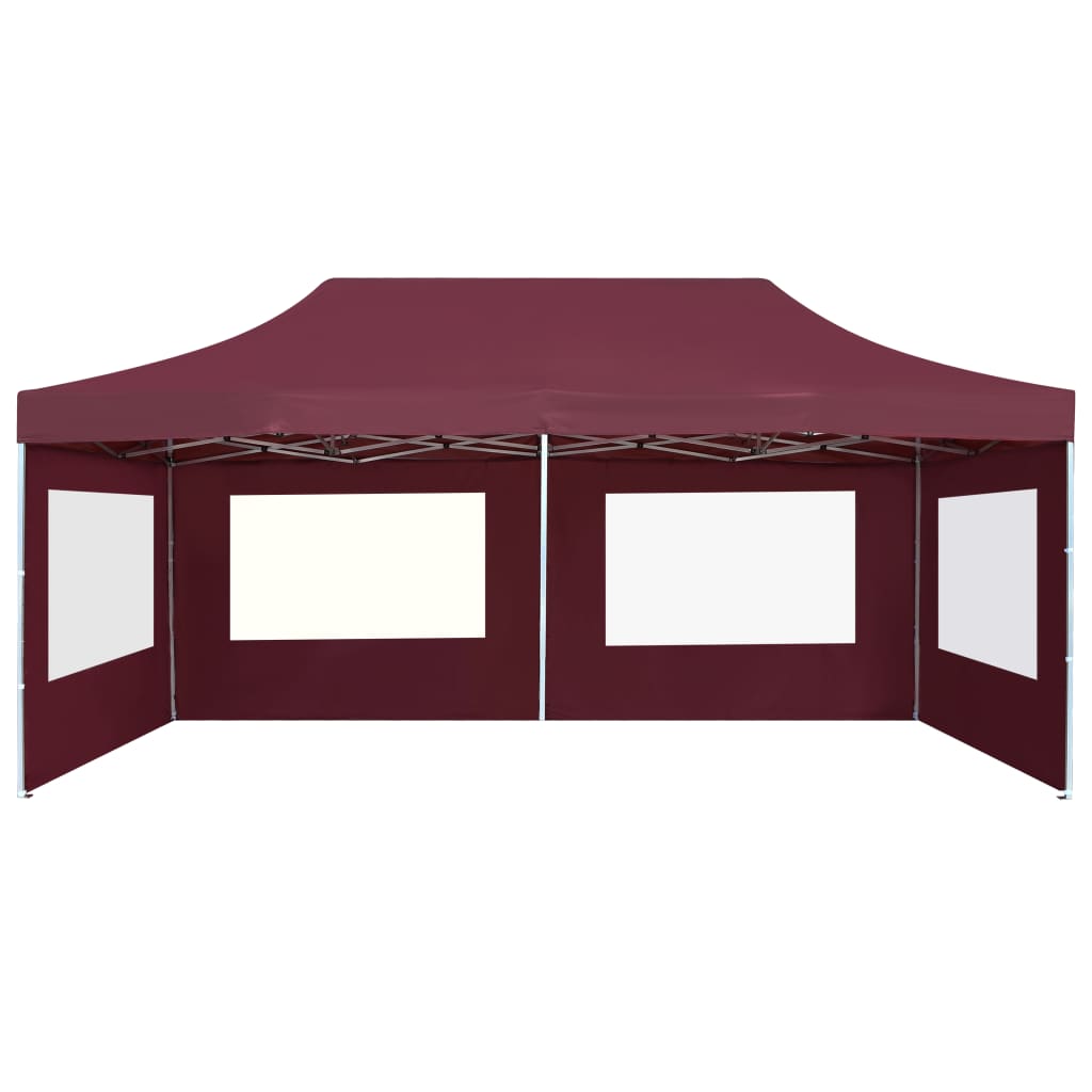 Professional Folding Party Tent with Walls Aluminium /Wine Red