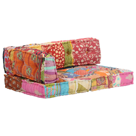 Pallet Sofa Cushion Multicolour Fabric Patchwork