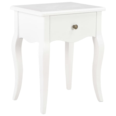 Nightstand White Solid Pine Wood