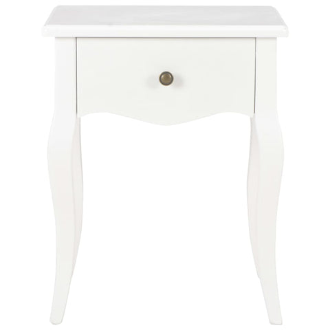 Nightstand White Solid Pine Wood