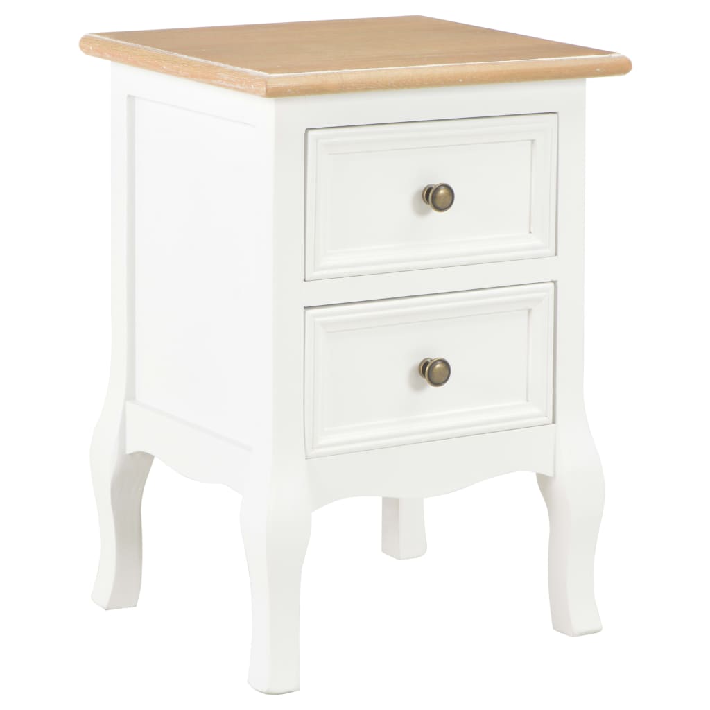 Bedside Cabinet 2 pcs White MDF