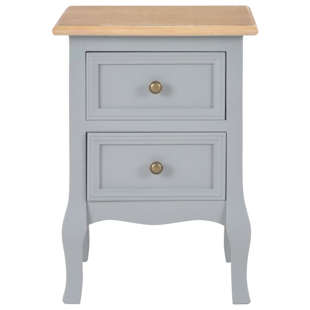 Bedside Cabinets 2 pcs Grey MDF