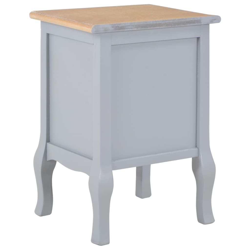 Bedside Cabinets 2 pcs Grey MDF