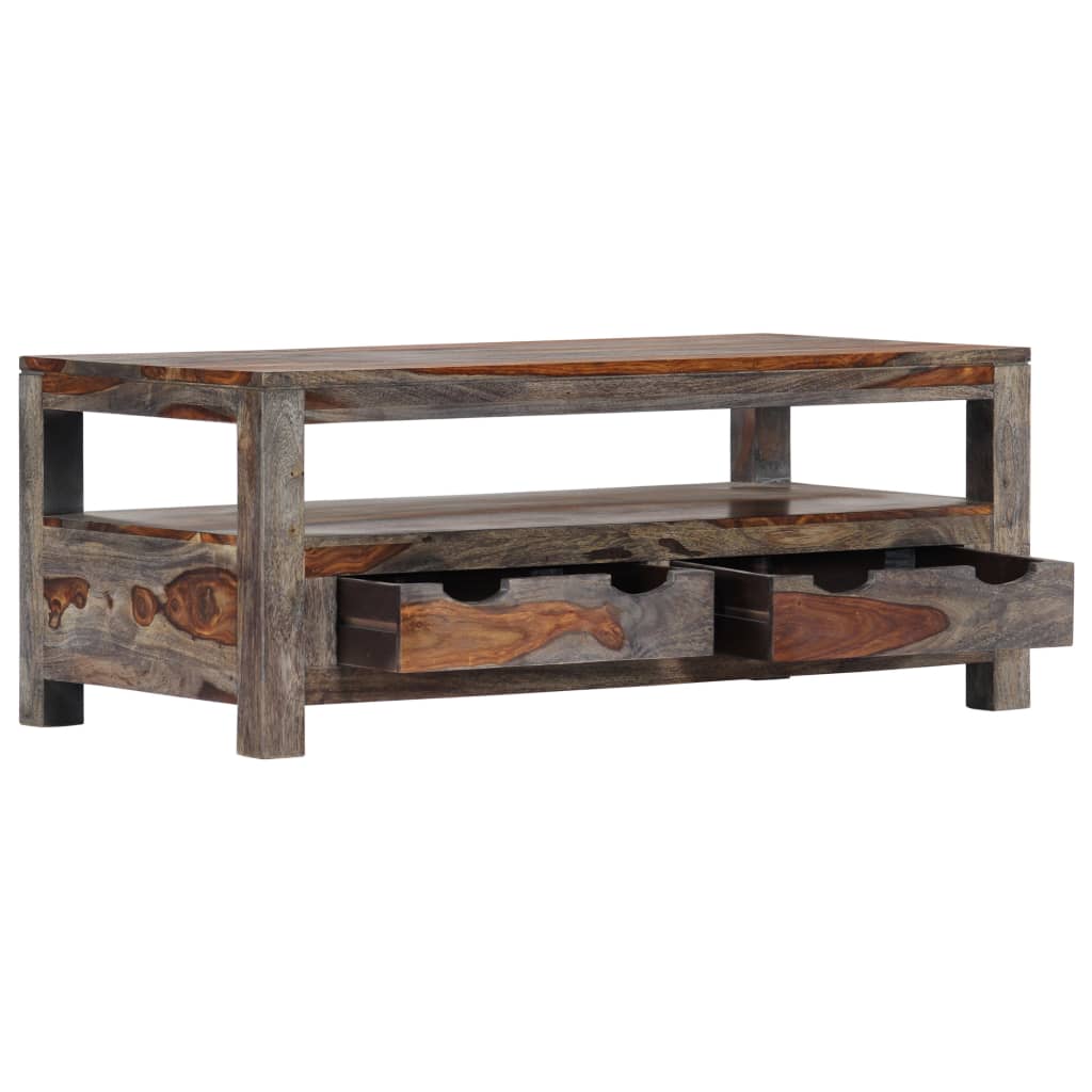 Coffee Table Grey Solid Sheesham Wood