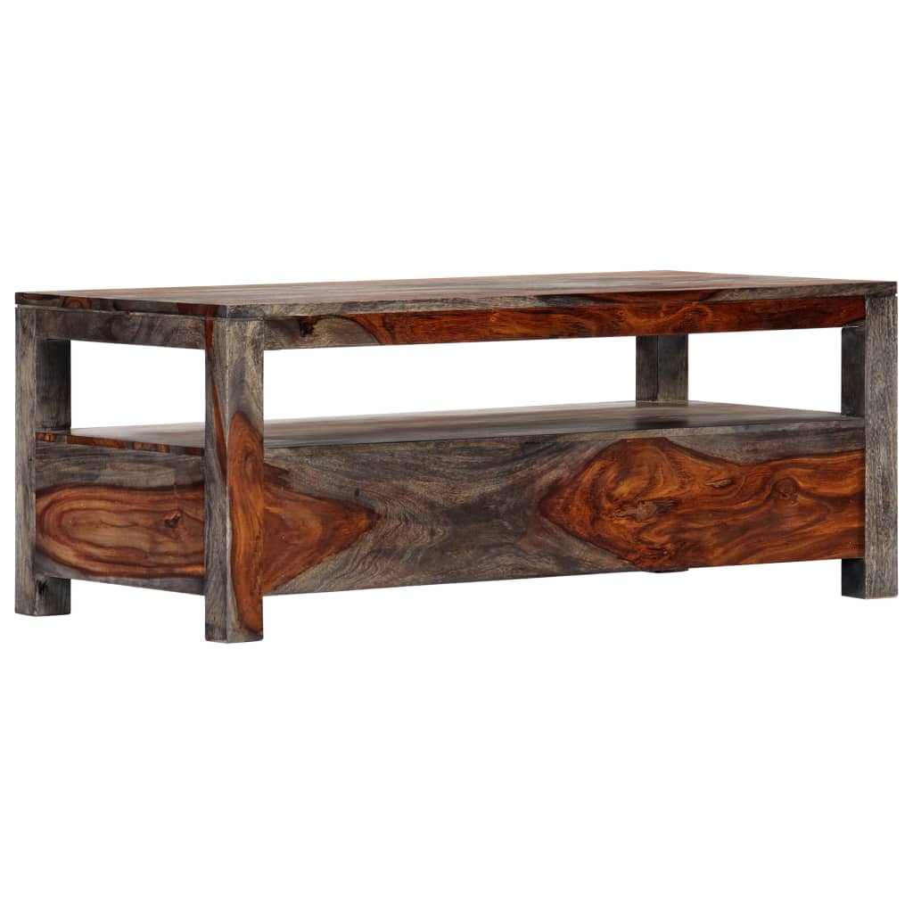 Coffee Table Grey Solid Sheesham Wood