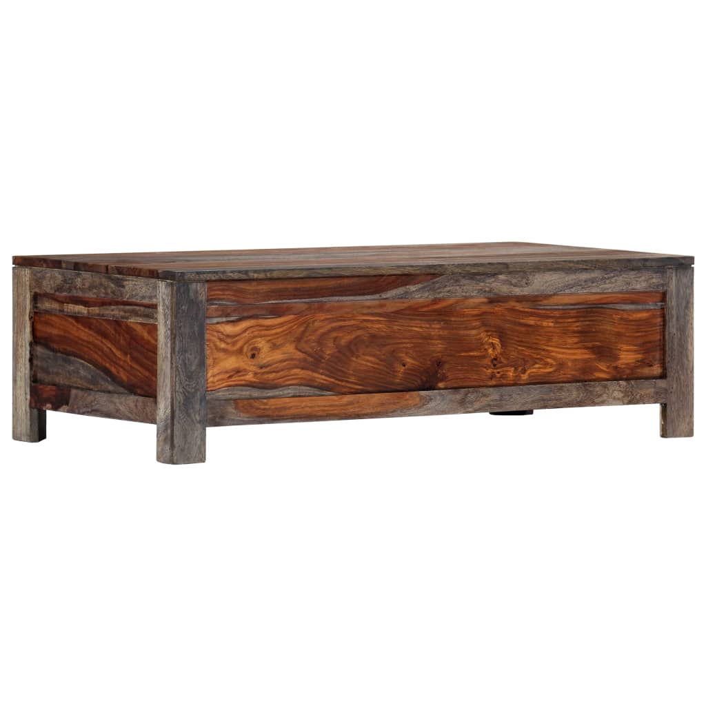 Coffee Table Solid Sheesham Wood Grey